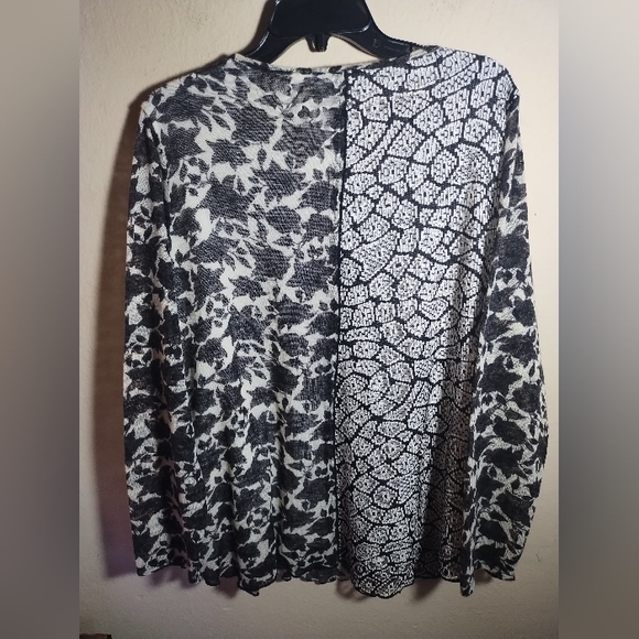 Ali Miles Top Wool Blend Patchwork Floral Mesh Boho Artsy - Picture 9 of 16